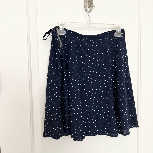 Navy wrap skirt with white stars - Picture 3 of 5